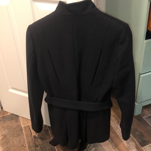 REISS navy blue wrap shirt coat US size 8 - Picture 4 of 5